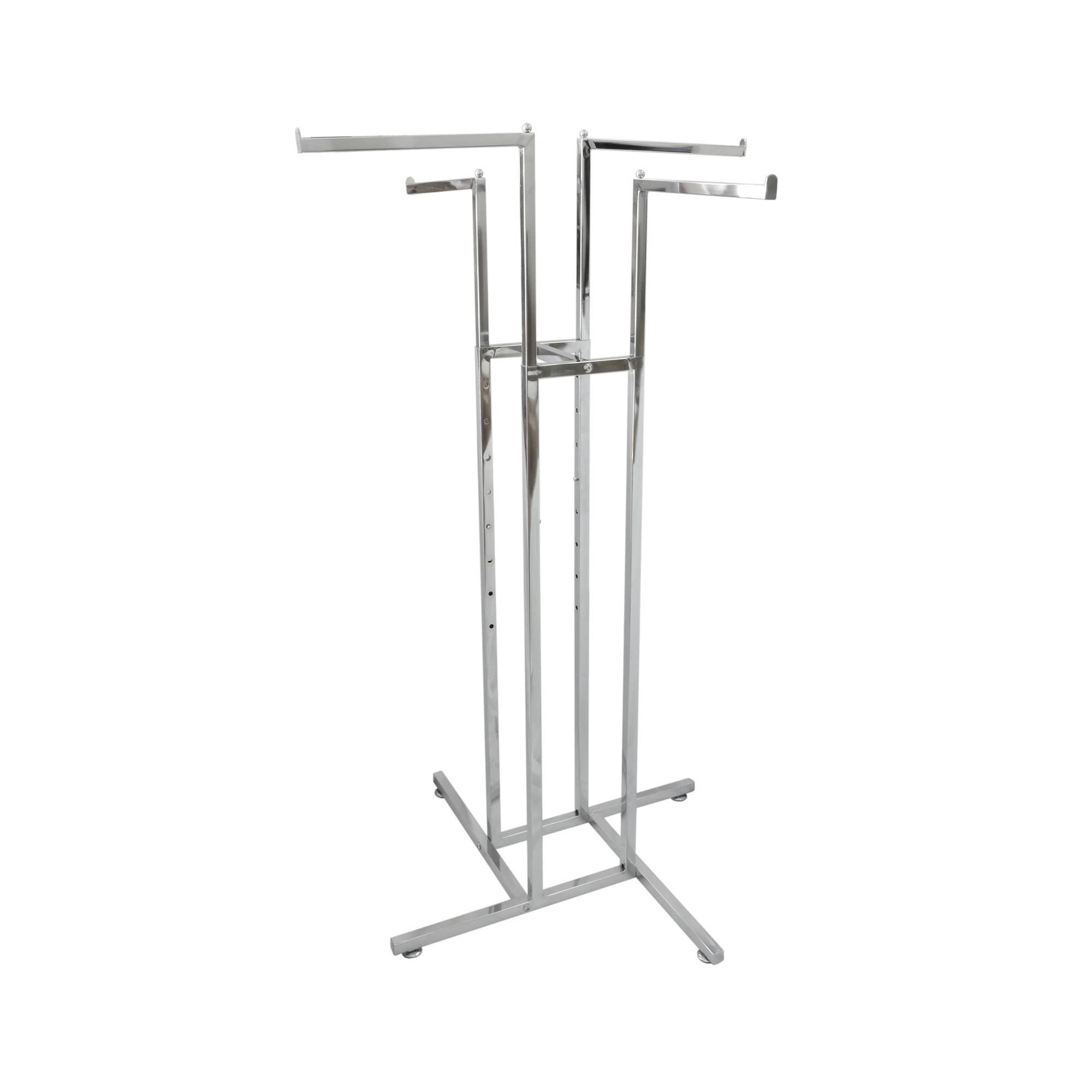 Suburban Sales - Wholesale Retailer Display - Apparel - 4-Way Garment Rack - Adjustable Height Retail Clothing Stand0