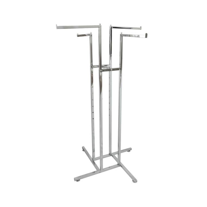 Suburban Sales - Wholesale Retailer Display - Apparel - 4-Way Garment Rack - Adjustable Height Retail Clothing Stand1