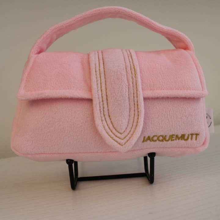 Muttzie - Wholesale Pet Plush Toy - Dog - Pink Jacquemutt Handbag Toy2