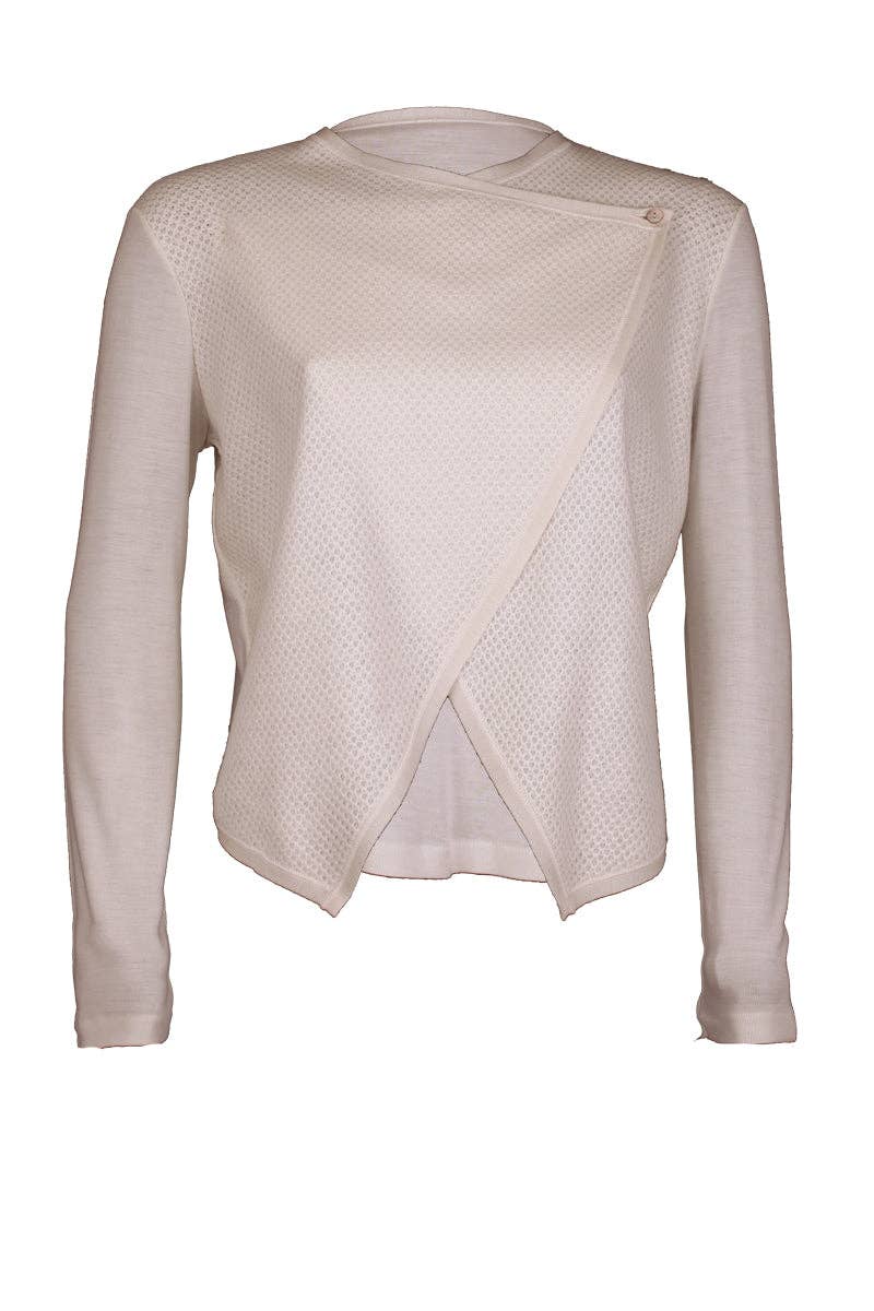 Madiva - Wholesale Knit Top - Women's - 766 04 Long-sleeve sweater in wool, silk and wool, crossed0