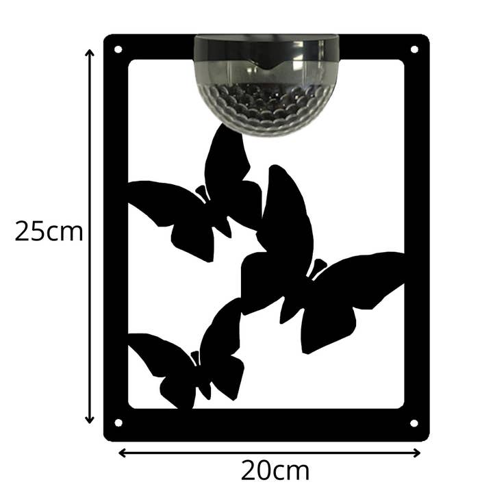 Florys Online – wholesale Outdoor ornament/decor – Butterfly Solar Light Wall Plaque7