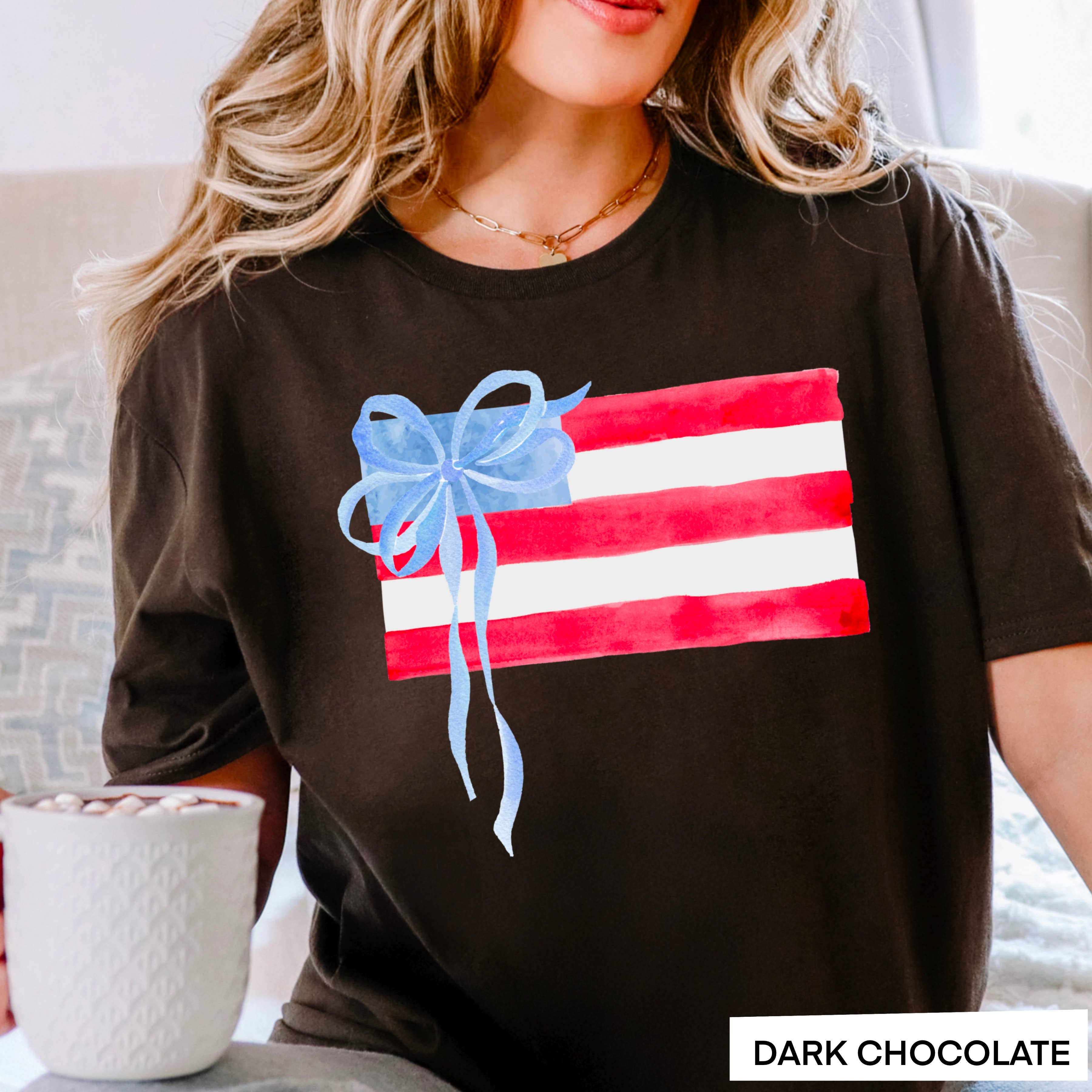 Shoppe SHC – wholesale T-shirt (graphic) – women's – Coquette American Flag | July 4th Graphic Tee | Gildan20