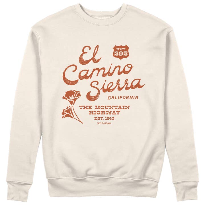 Encolure ras-du-cou The Mountain Highway 395, blanc vintage pour la vente par Wyld & Roam