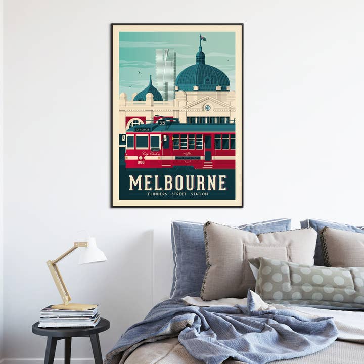 Olahoop Travel Posters - Wholesale Poster - Melbourne Flinders Street Station - Australia travel poster7