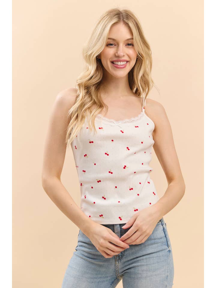 Heart & Hips - Wholesale Camisole - Women's - JC54289P - LACE TRIMMED BOW TIE CAMISOLE TANK10