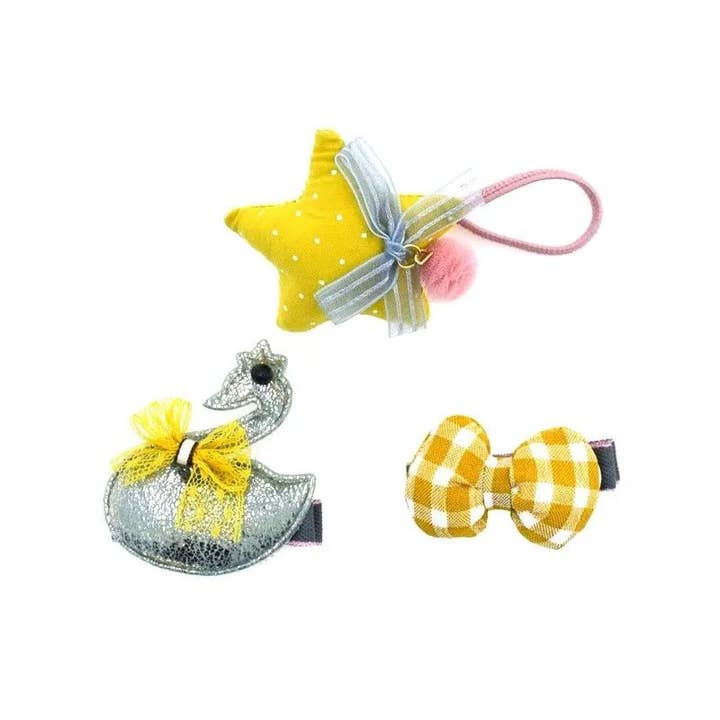 Miss Minna - Wholesale Hair Clip - Kids - ð Children's Hairpin Set Star, Swan, and Bow2