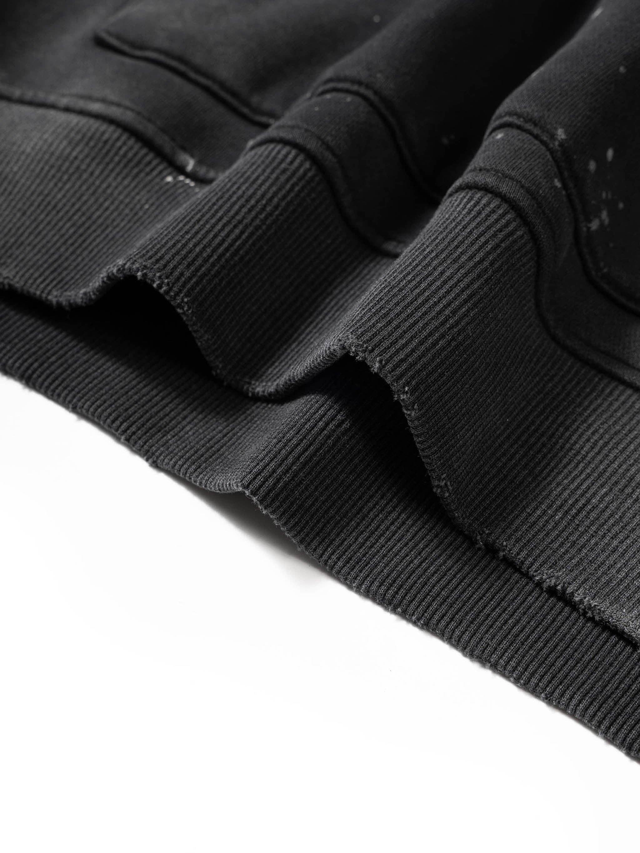 Zwart Verslind Grunge Cerberus Verontruste Hoodie voor groothandel op Faire3