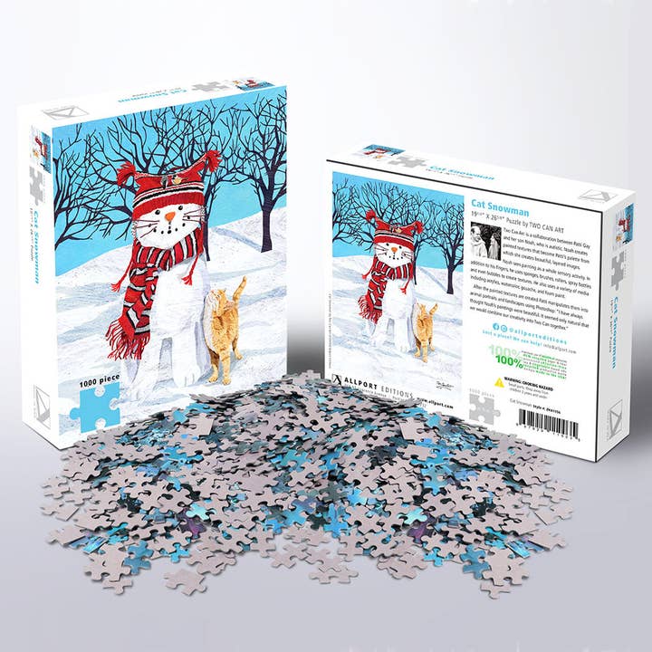 Allport Editions – wholesale Puzzle – Adult – Cat Snowman 1000 Piece Puzzle3