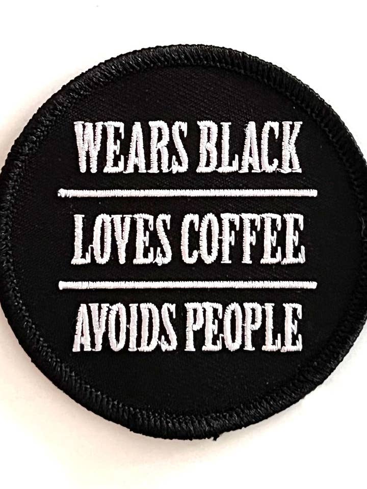 Snarky Patch 3" Wears Black Iron On Patch, Trucker Hat Patch for wholesale by Tiramisu Paperie