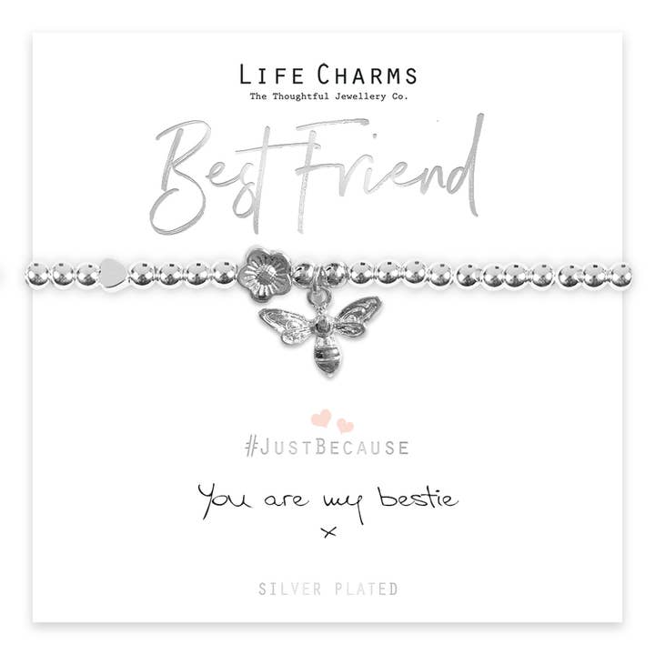 Best Friend - Bee And Flower Charm Bracelet for wholesale by Life Charms