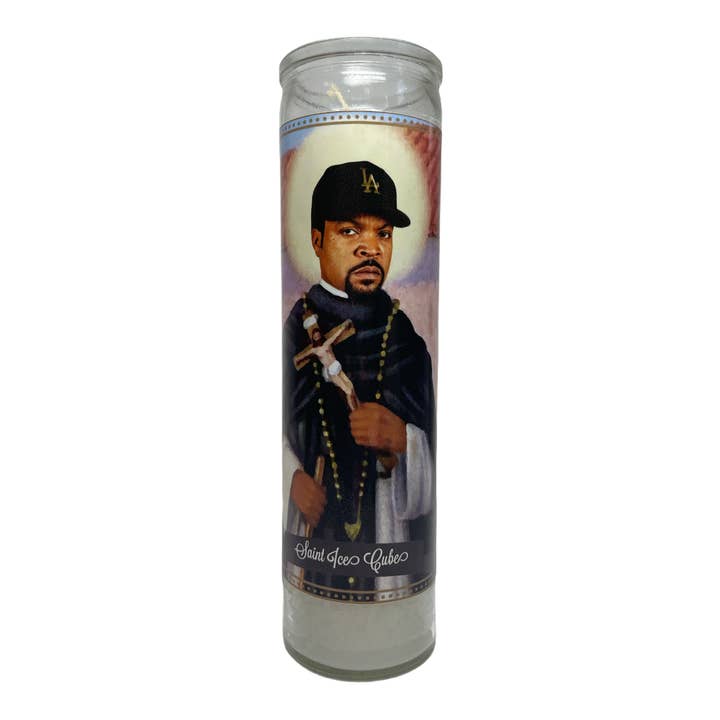 Ice Cube Devotional Prayer Saint Candle for wholesale by The Luminary and Co.