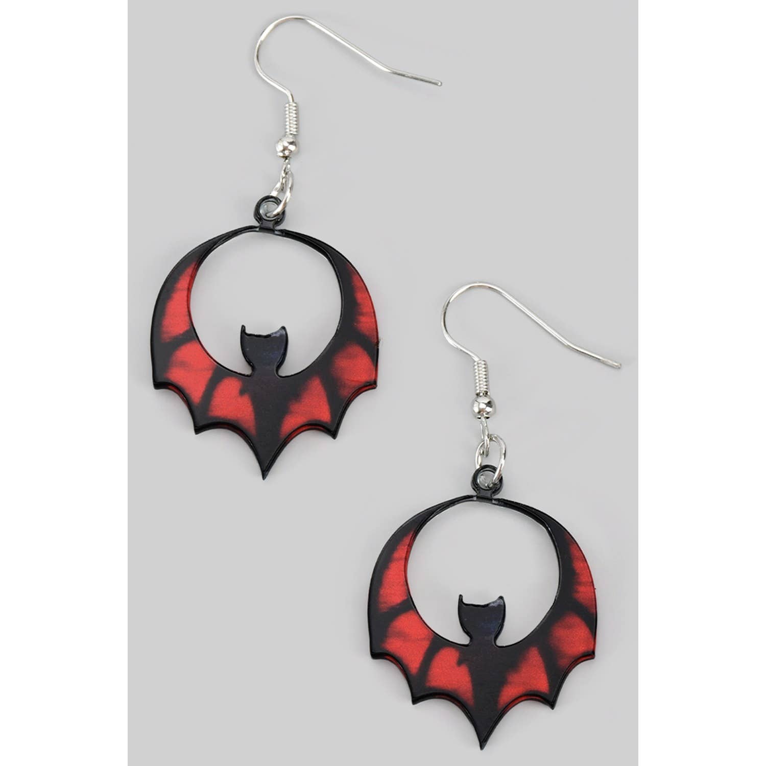 Black Red ACRYLIC BAT DROP EARRINGS for wholesale on Faire0