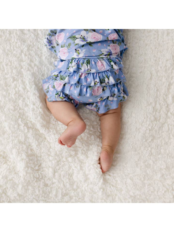 Laree + Co. - Vente Couvre-couches/protection pour sous-vêtements – bébé - Bummies à volants en bambou floral Lillian