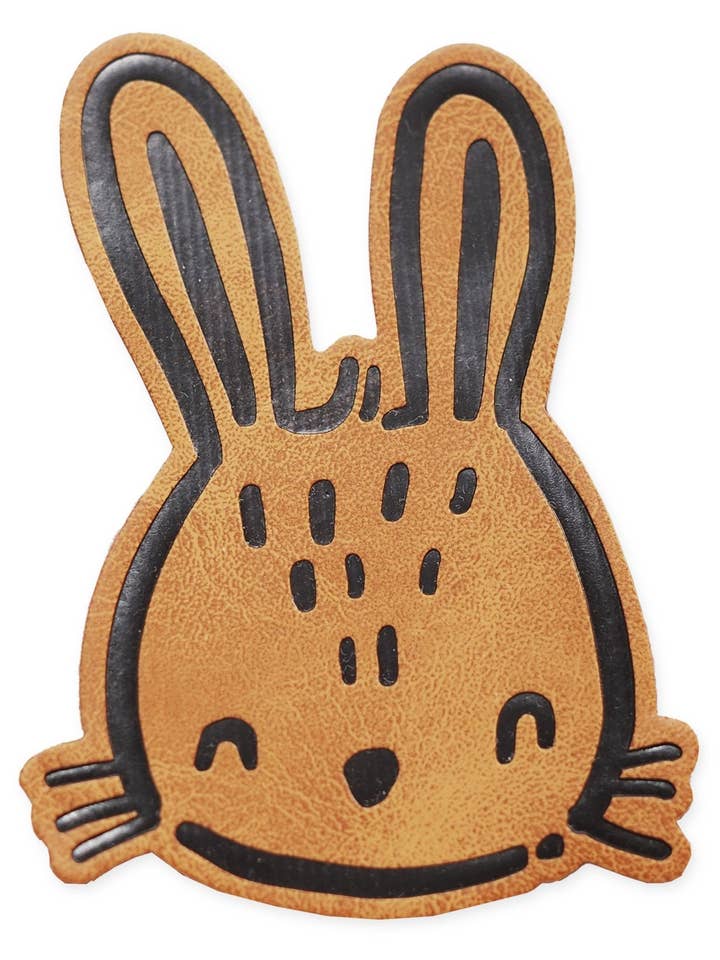 Synthetic leather label - Scandi bunny *iron-on* for wholesale by Paul und Clara