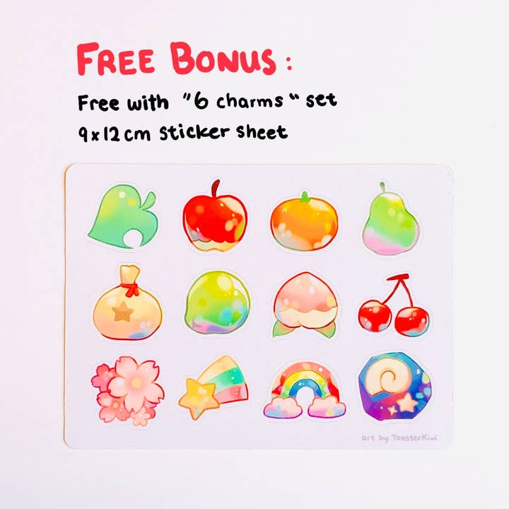 Animal Crossing Mini Charms (1.5 inch Clear Acrylic) for wholesale by ToasterKiwi