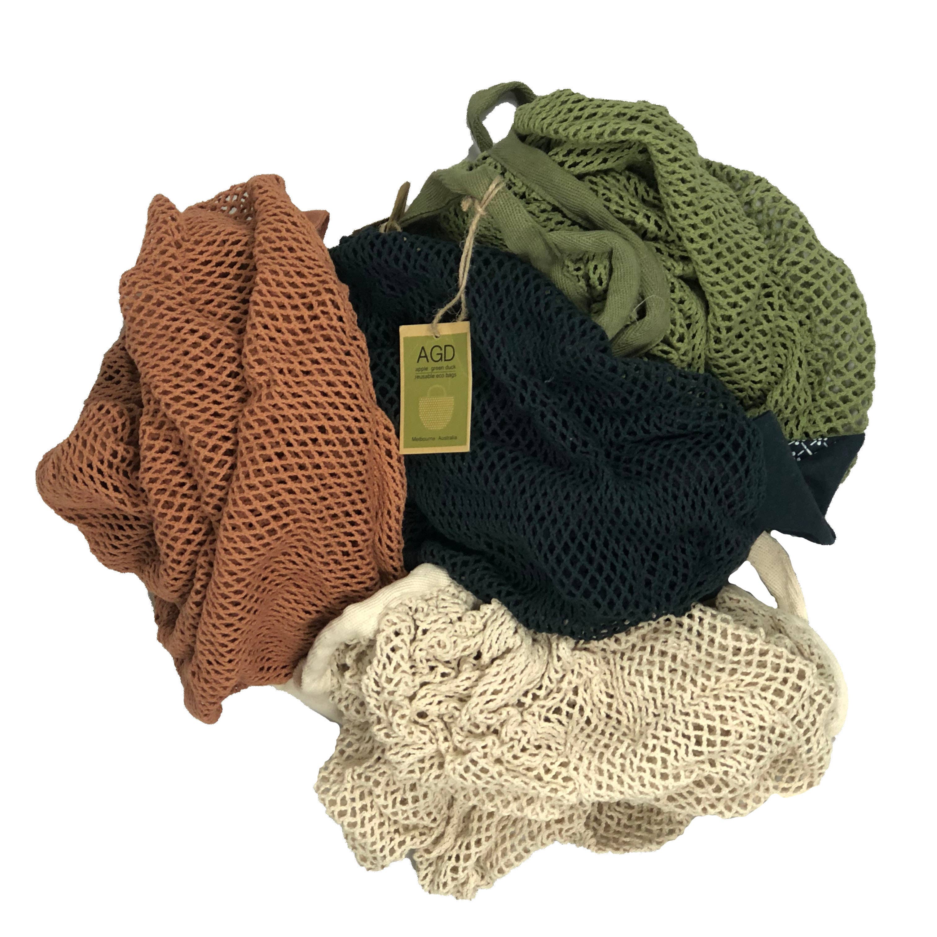 Apple Green Duck – Saco de mercearia/compras por atacado – Saco Net Crescent x 4 sortido6