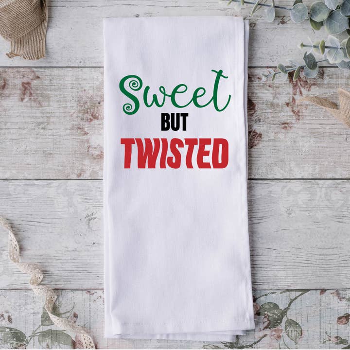 Sweet But Twisted Tea Towel for wholesale by Possibilities