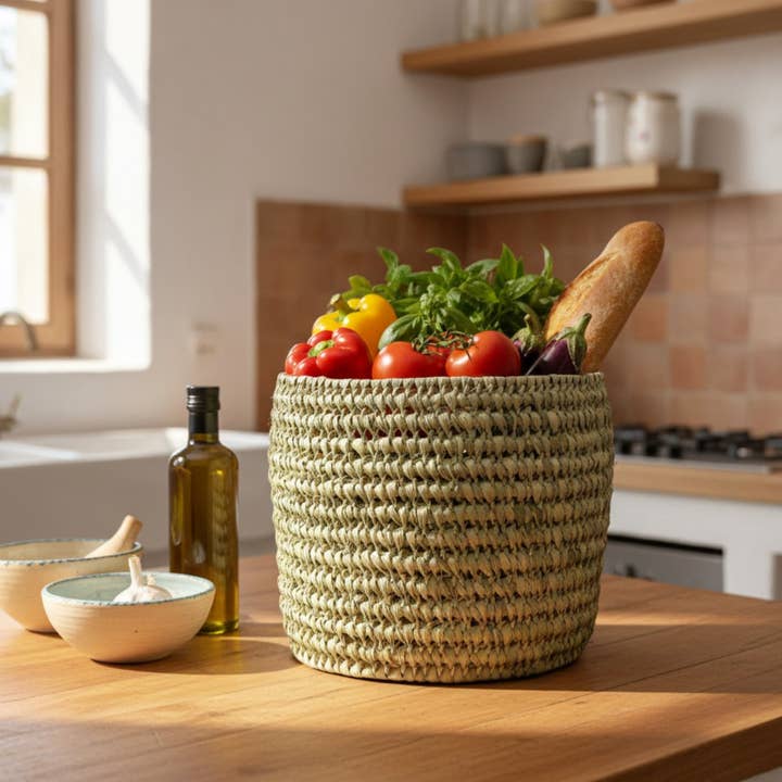 LeBazare - Wholesale Cube Storage - Paniers rustiques tissés à la main en herbe de mer, paniers de rangement et jardinières1