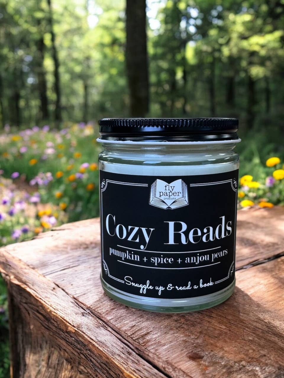 Fly Paper Products - Wholesale Jar/Filled Candle - Cozy Reads 9oz Candle Pumpkin + Spice + Anjou Pear1