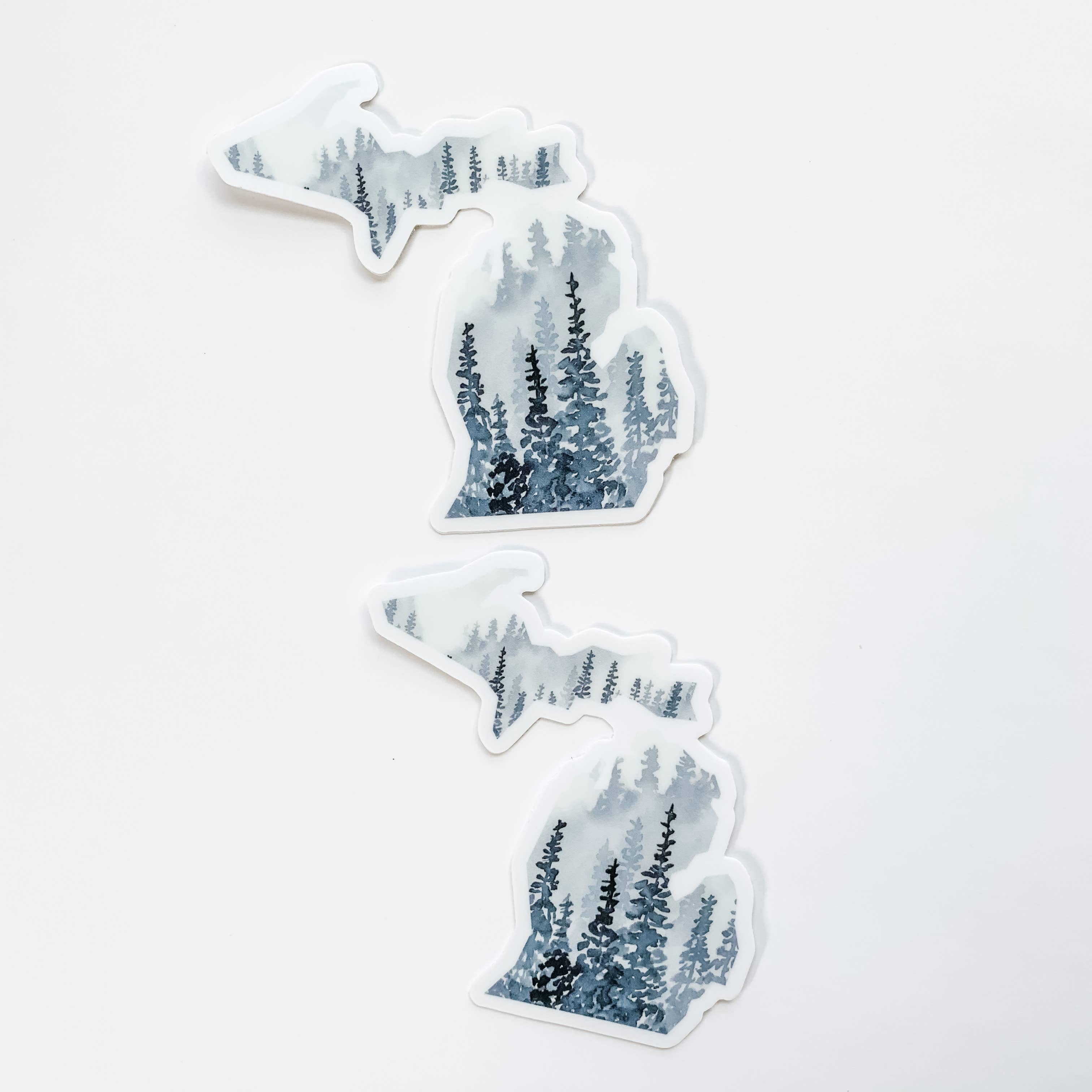 Wildflower Paper Company - Wholesale Sticker - Michigan Forest Gray State Sticker1