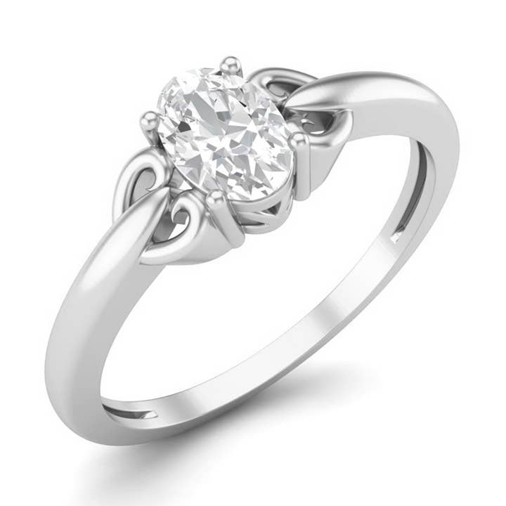 925 Sterling Silver 6x4MM Oval Moissanite Gemstone Ring for wholesale by Star Joya