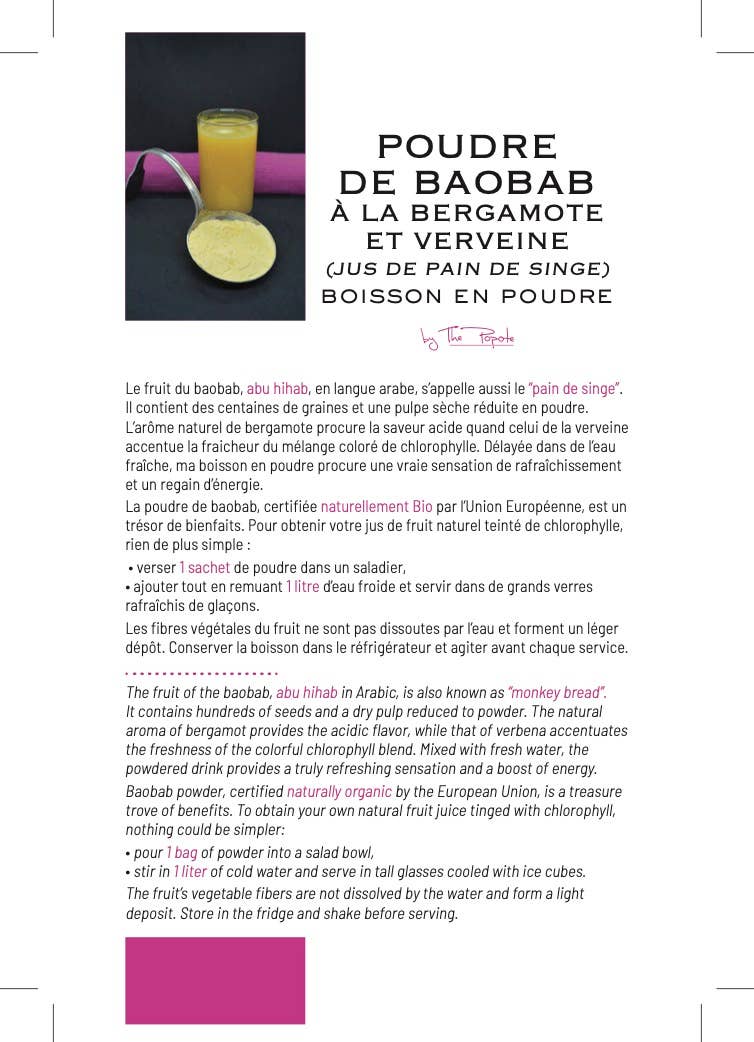 The Popote - Wholesale Powdered Health Drink - "Baobab and Cactus" Powdered Drink (Bouye juice)1