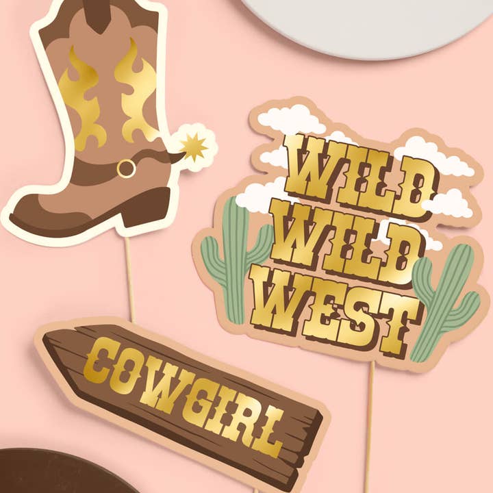 xo, Fetti - Wholesale Party Sign/Banner - Western Rodeo Party Props - 24 pc photo booth set, kids4
