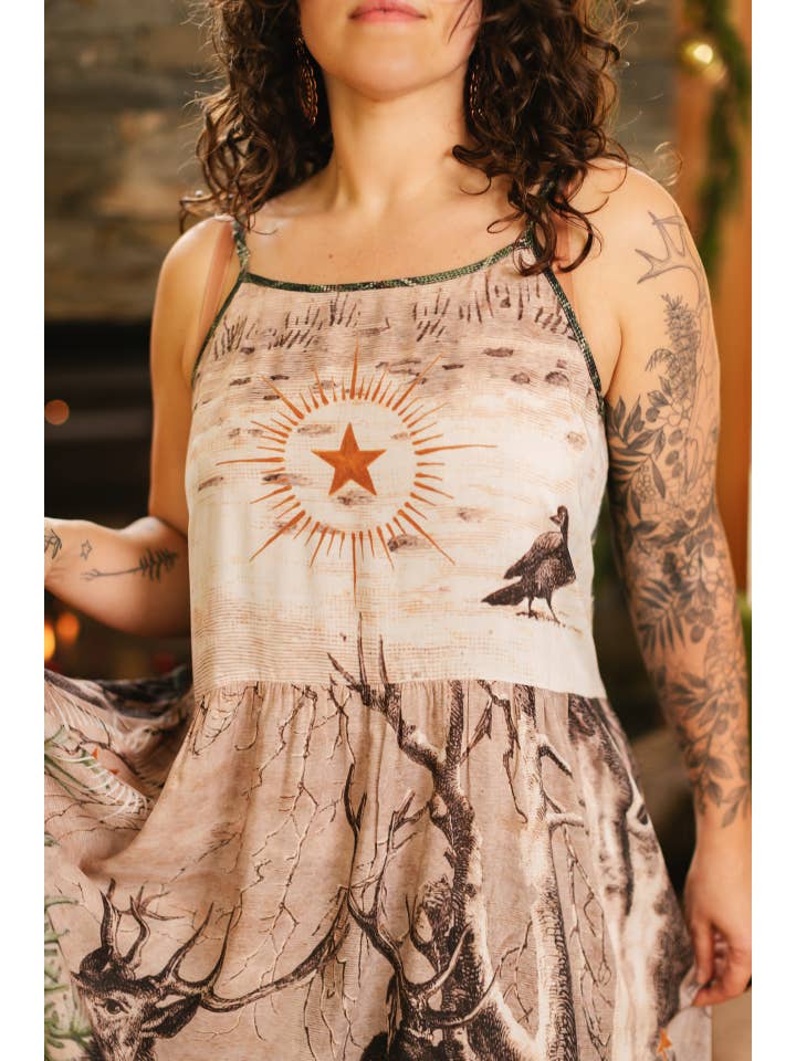 Market of Stars (USA) - Wholesale Dress - Women's - Winter Wish Bohéme Long Maxi Slip Dress w/ Christmas Deer6