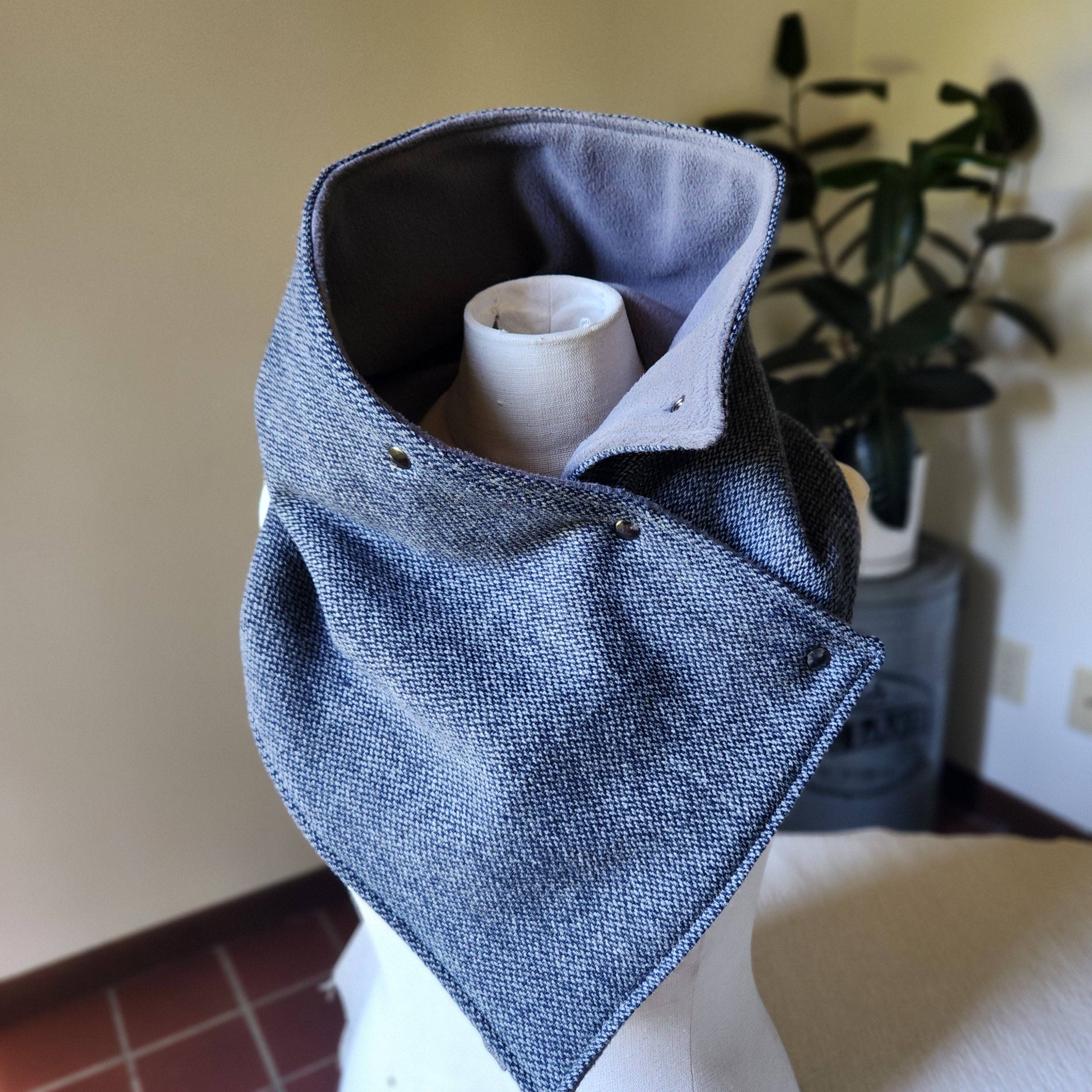 Grandma Skills - Wholesale Scarf - Women's - Luxury Snap Cowl-Navy Twill Slim Fit3