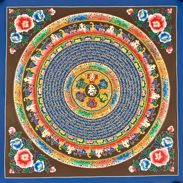 Om Mantra Mandala Thangka för wholesale av Art Of Tibet
