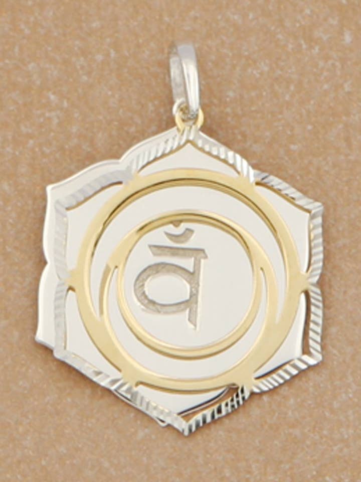 Sterling Silver And Gold-Plated Chakra Pendant, Sacral Chakra for wholesale by Culture Spot