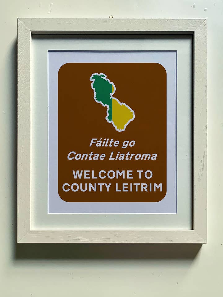 10x12'' Monteret Print - Velkommen til County Leitrim for engroshandel hos Clemence Prosen Art & Design