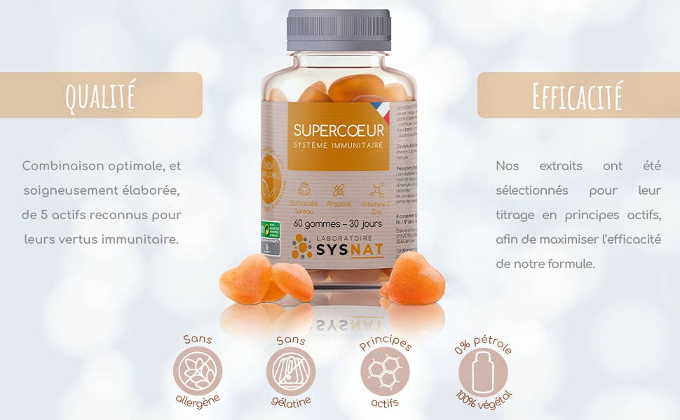 Laboratoire SYSNAT - Venta al por mayor Suplementos/vitaminas para beber - Gomitas para inmunidad - 60 gomitas5