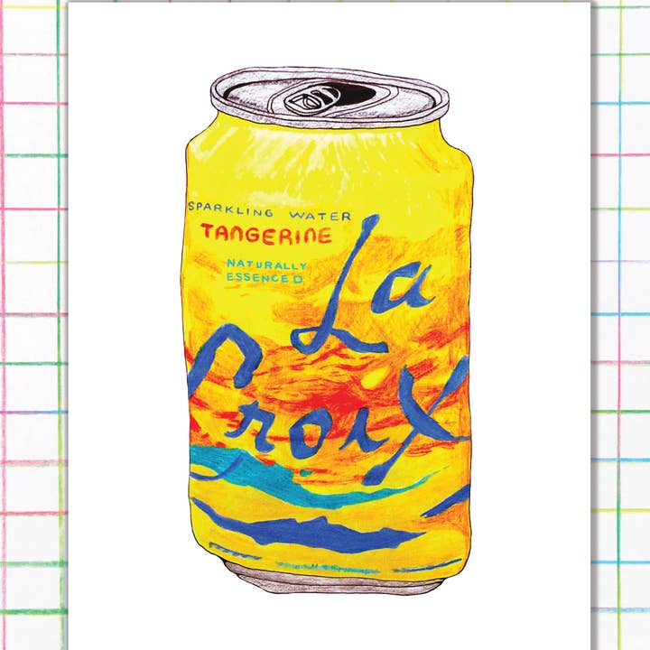 Tangerine La Croix Estampado para venta al por mayor de Middle Sister Card Co.