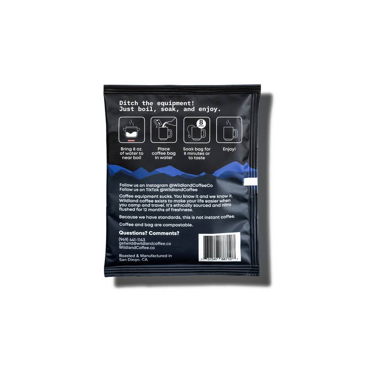 Wildland Coffee - Wholesale Ground Coffee - Wildland Coffee- Steepable Coffee Bags- Extra Dark Roast