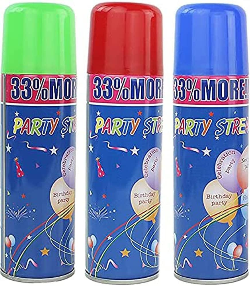 AJ TOYS & GAMES - Wholesale Party Favor - Fun Party String Streamer Spray In A Can 3 oz per bottle10