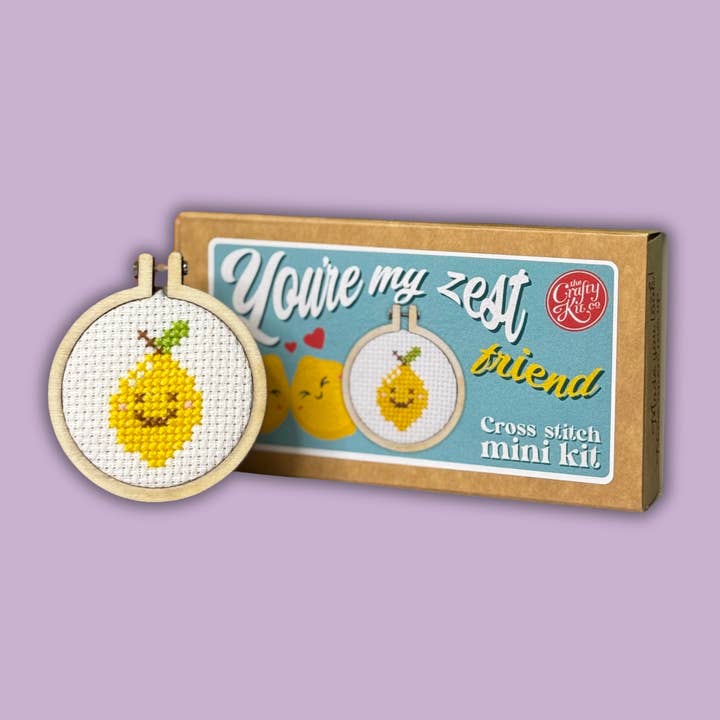 You're My Zest Friend Mini Matchbox Cross Stitch Kit for wholesale by Mini Matchbox Kits