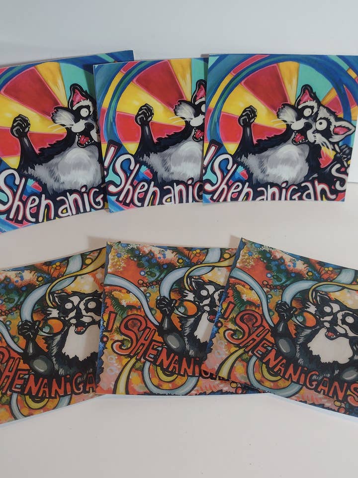 Waterproof Art Sticker- Whimsy Series- Shenanigans for wholesale by Laura Noel Art and Music