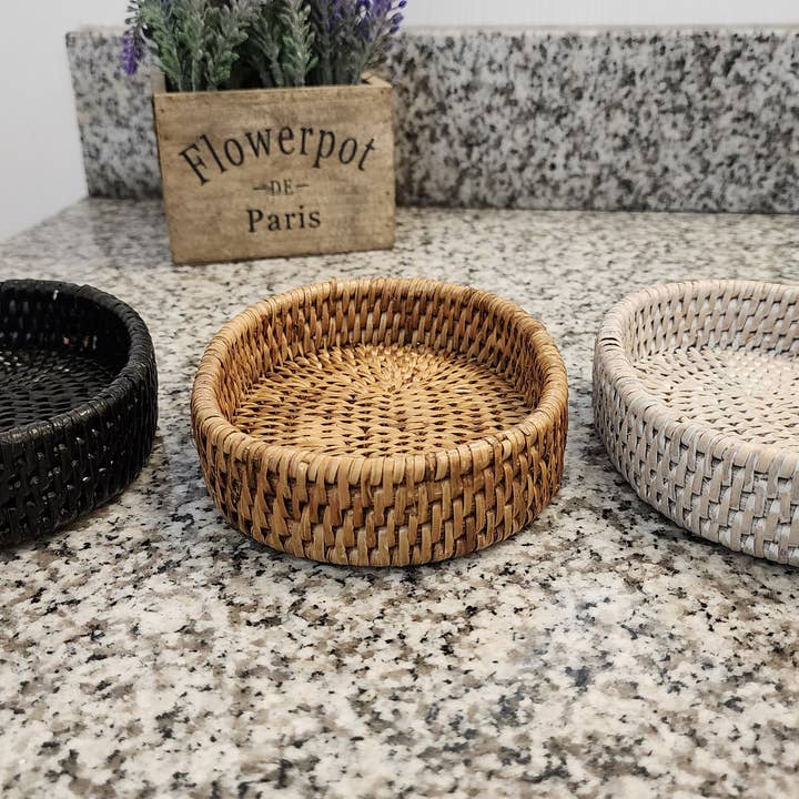 Artifacts Trading Company – Engroshandel Sæbeskål til bad – Rattan oval sæbeskål med keramisk indsats4