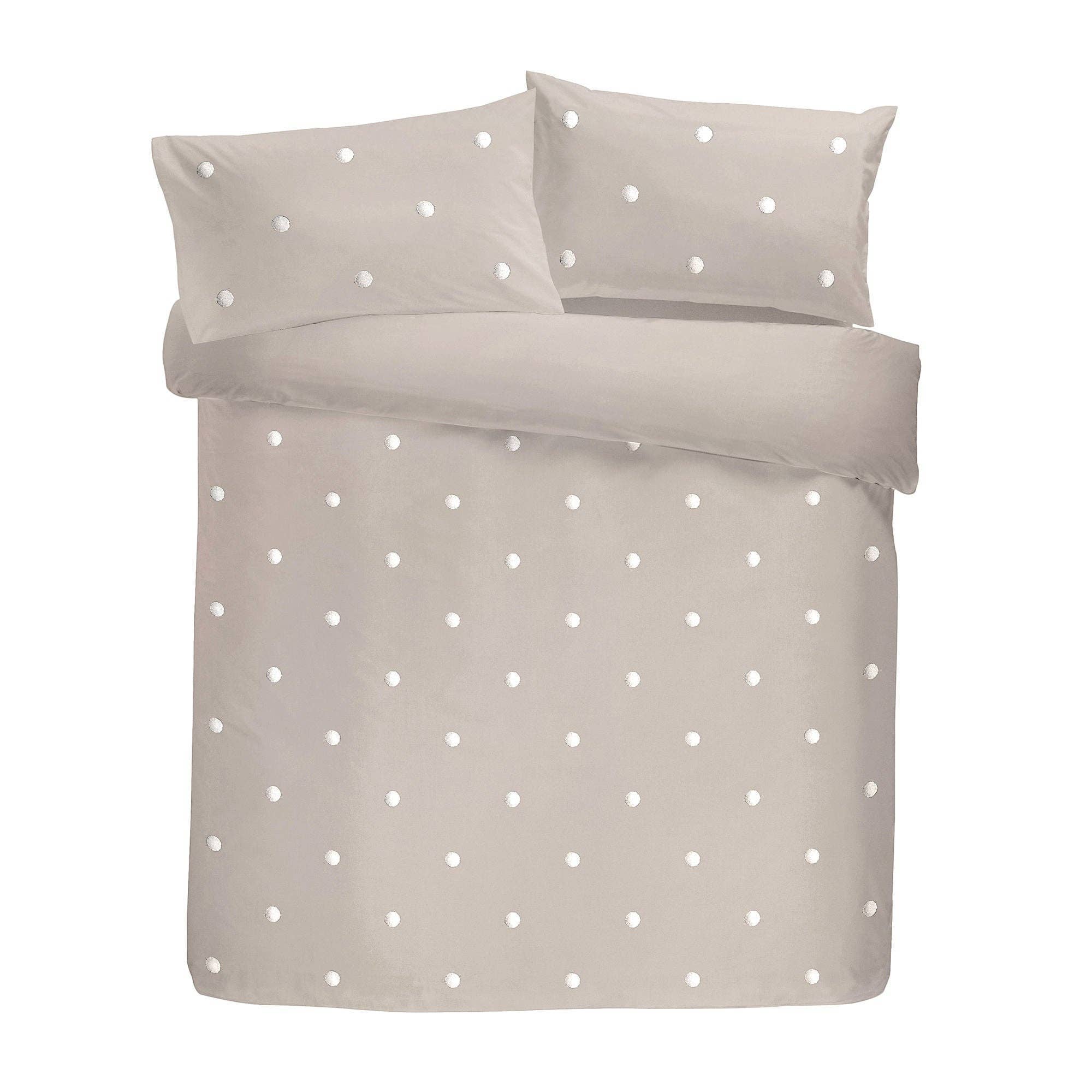UW Home - Venta al por mayor Conjunto de ropa de cama - Juego de funda nórdica con diseño de lunares Dot Garden de Appletree en lino3