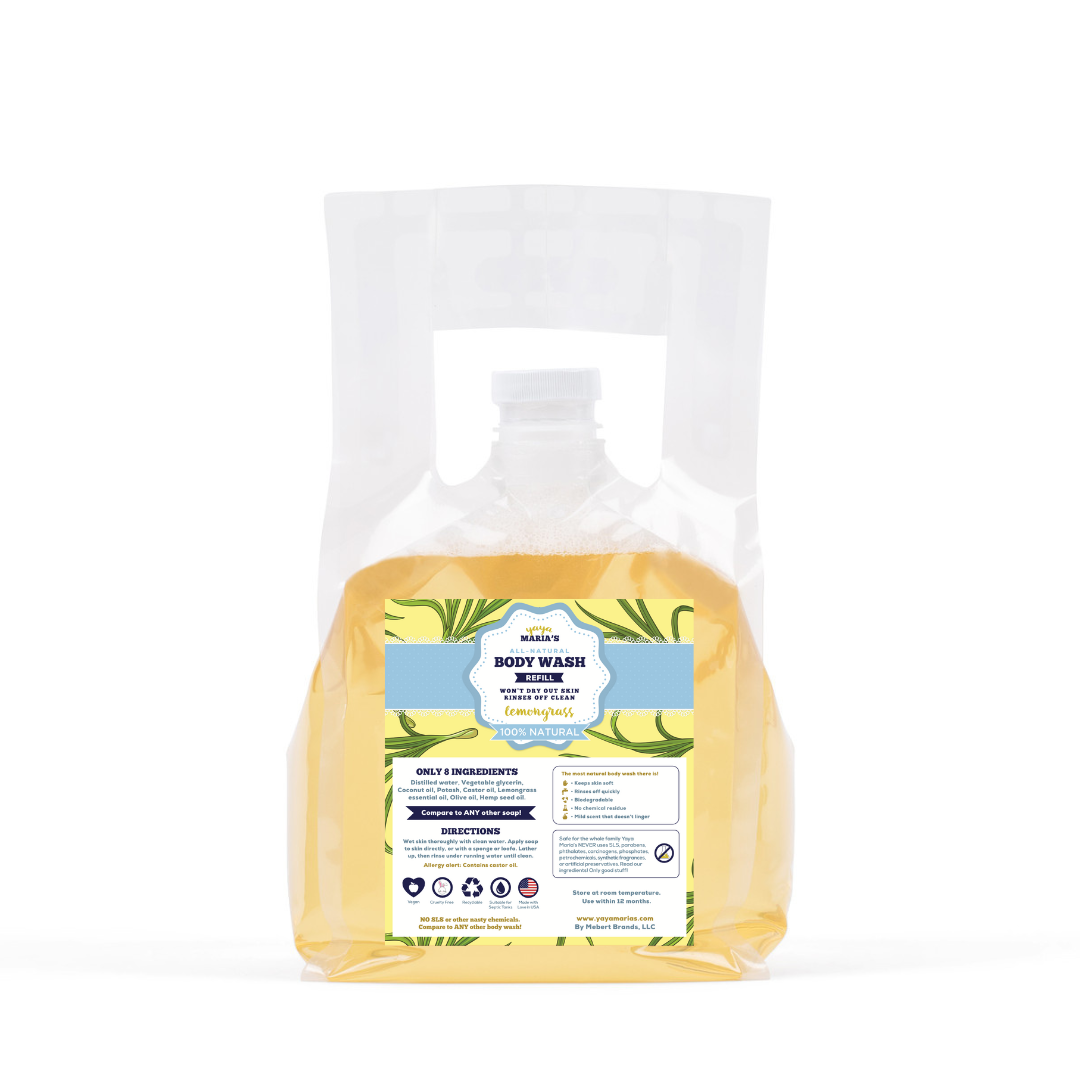 Yaya Maria's - Vente Lotions corporelles/Gels douches - Nettoyant pour le corps naturel, recharge en vrac de 5 gallons, zéro déchet, boucle fermée1