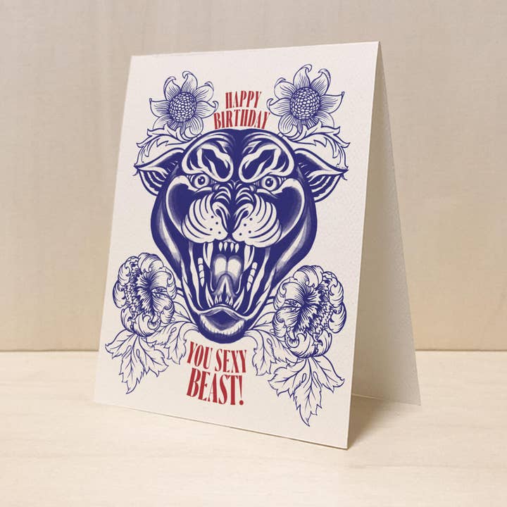 SpecialOrbits - Wholesale Birthday Card - Happy Birthday You Sexy Beast in ink | Greeting Card2