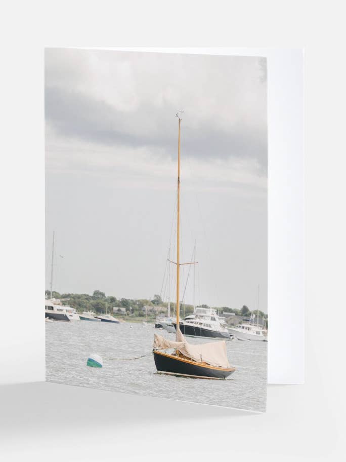 Stormy Seas Sailboat - Fine Art Note Card for wholesale by Ashley Cadrin Local Imagery