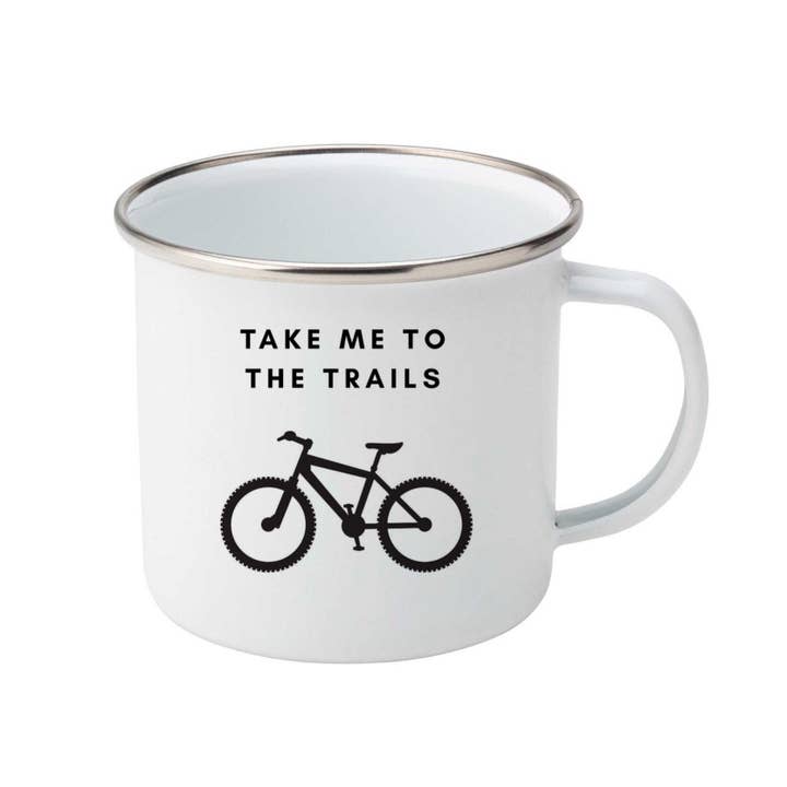 Mountain Bike Trail Mug, Enamel MTB Camping Mug for wholesale by Go Your Own Way Apparel