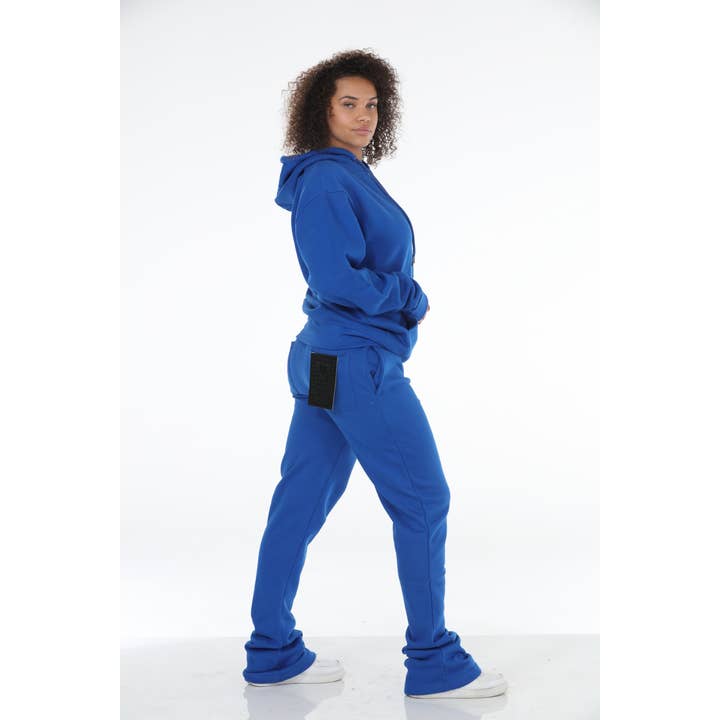 Stylo - Vente Pantalon d'intérieur/de jogging – femme - Survêtement évasé empilé bleu royal3