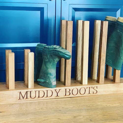 From The Oak Tree - Wholesale Shoe Rack - Oak Welly Boot Rack