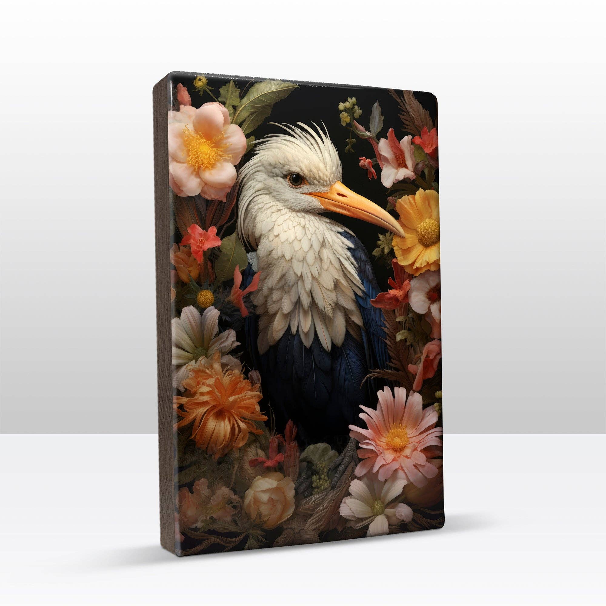 Laqueprint - Wholesale Art Print - Stork with flowers - Laqueprint - 19.5 x 30 cm - LP3161