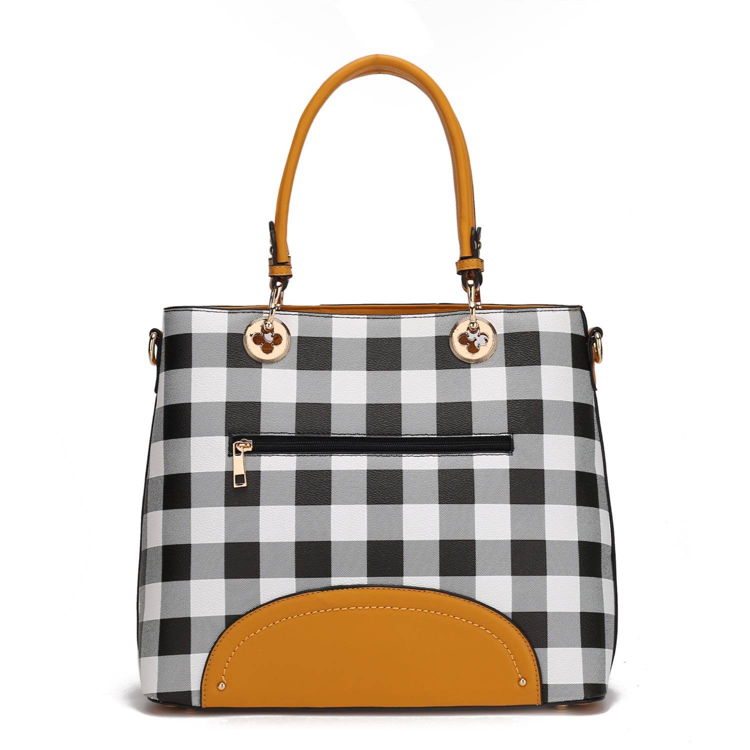 MKF Collection - Wholesale Top Handle Bag - Women's - Gabriella Checker vegan leather Handbag With Wallet by Mia K15
