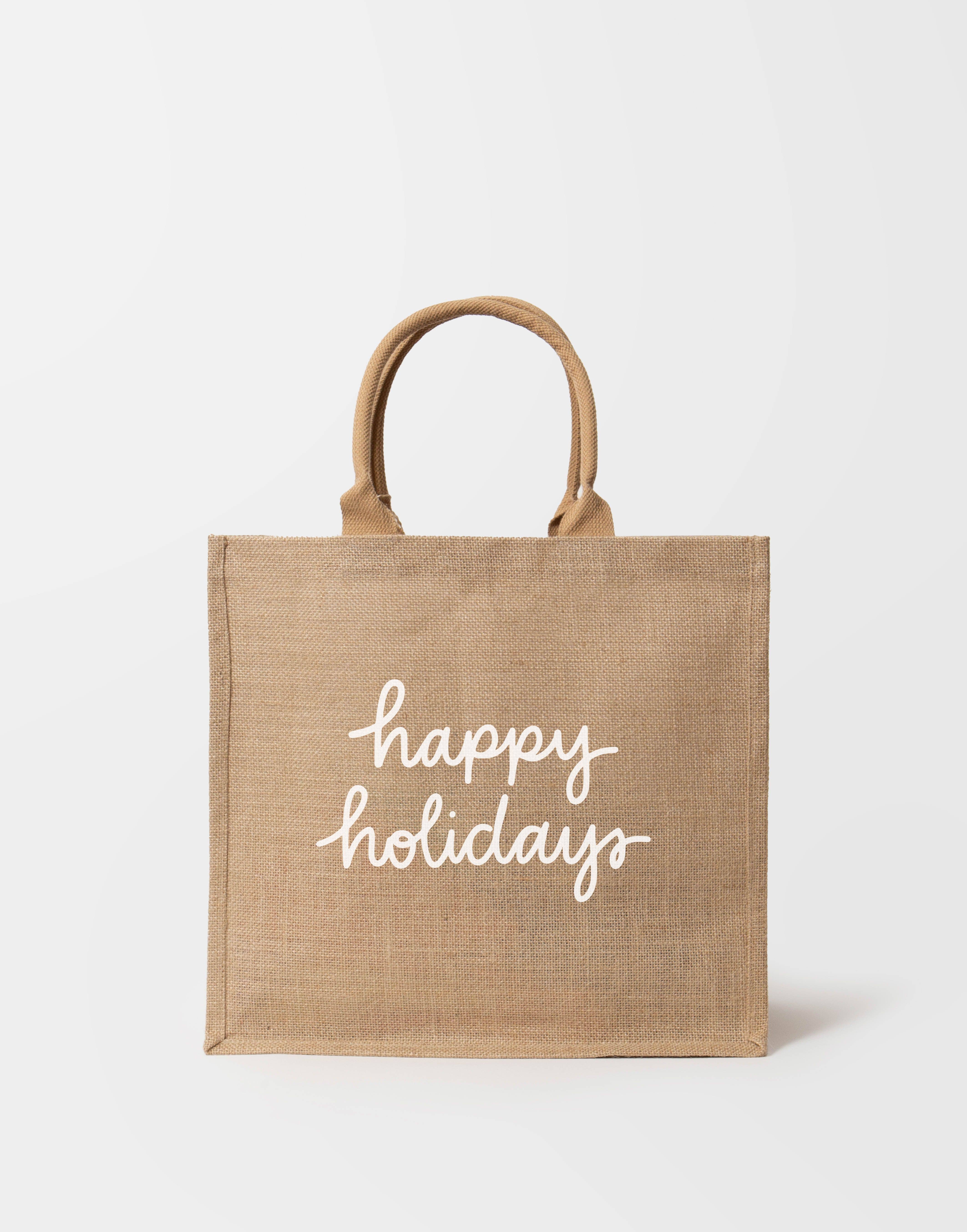 The Little Market - Wholesale Grocery/Shopping Bag - Reusable Shopping Tote - Happy Holidays