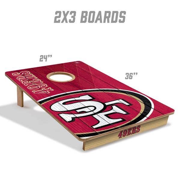 Skip's Garage - Wholesale Cornhole - San Francisco 49ers 2x3 Tailgate Cornhole Boards1